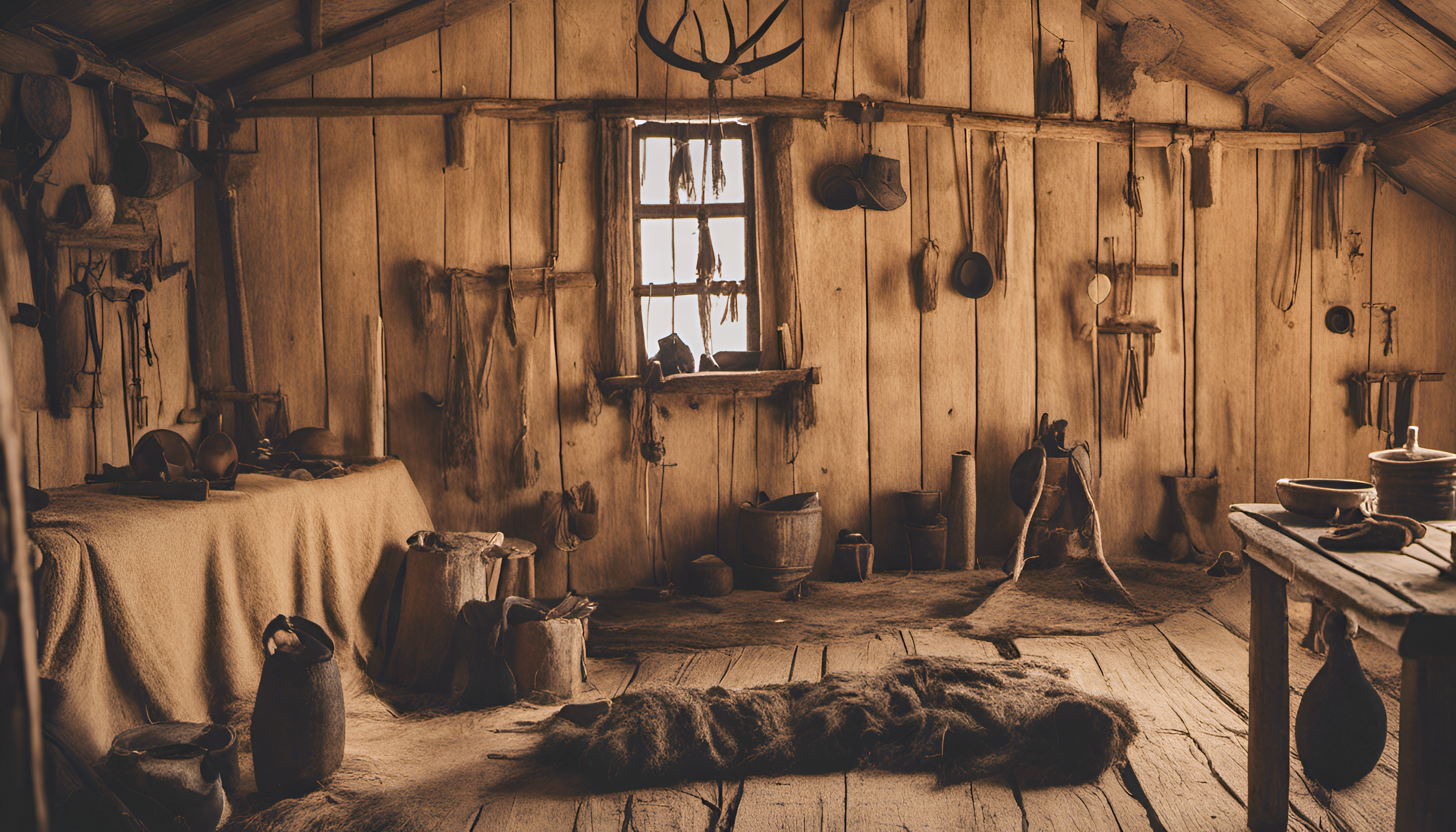 Inside house in Hedeby viking village
