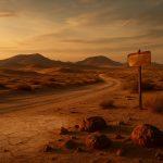 Desert landscape in Mexico's Zone of Silence with dunes and salt flats