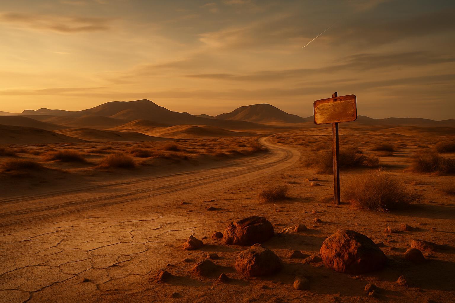 Desert landscape in Mexico's Zone of Silence with dunes and salt flats
